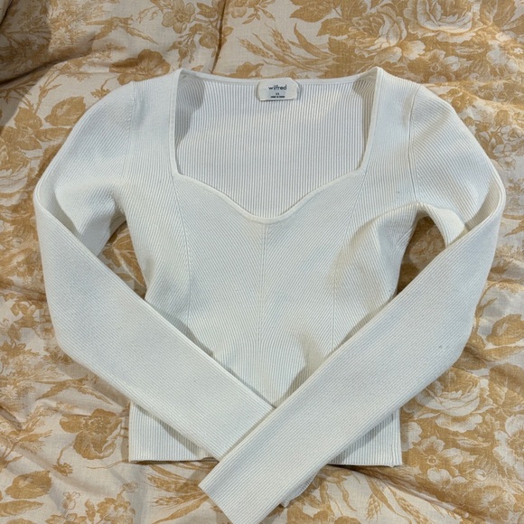 Wilfred Tops - Wilfred Cream Ribbed Knit Top